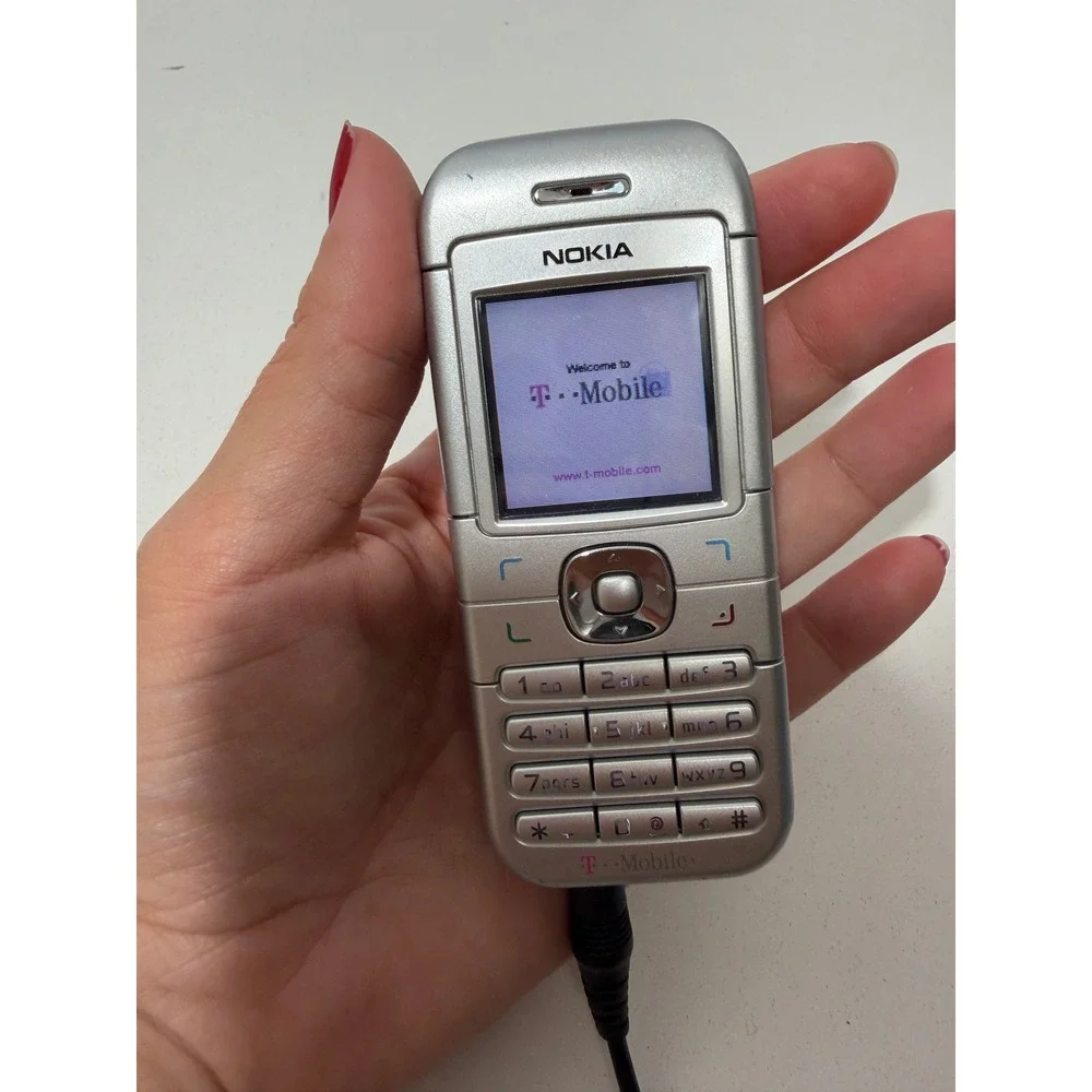 Nokia 6030 T-Mobile To Go Prepaid Silver Cell Phone Vintage Boxed Kit 2007